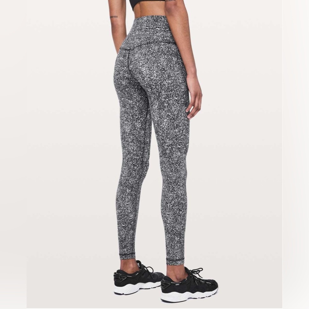 lululemon athletica Black & White Marled High-Rise Leggings